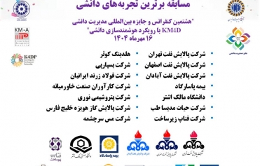 انتخاب آقای امین دانایی بعنوان یکی از دانشکاران برتر مسابقه برترین های دانشی هشتمين كنفرانس بين المللي مديريت دانشي KM4D